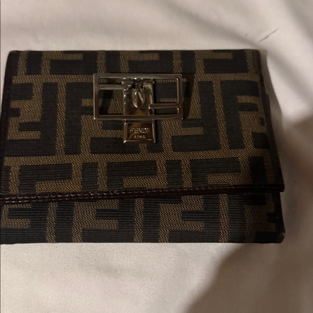 Fendi Tan and Black Monogram Wallet